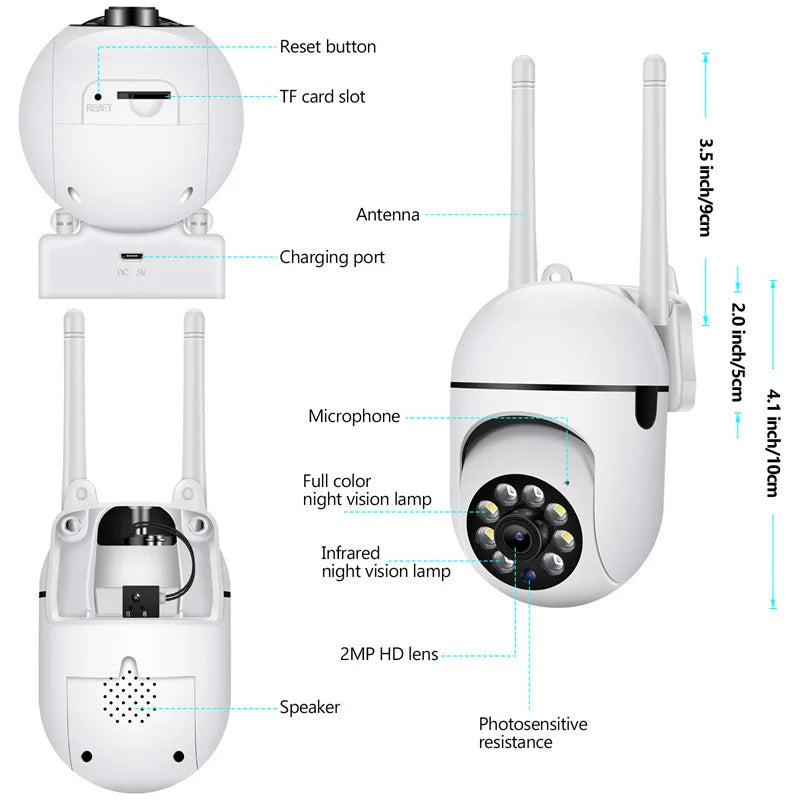 5G 1080P HD WiFi  Wireless Surveillance Cameras 2MP