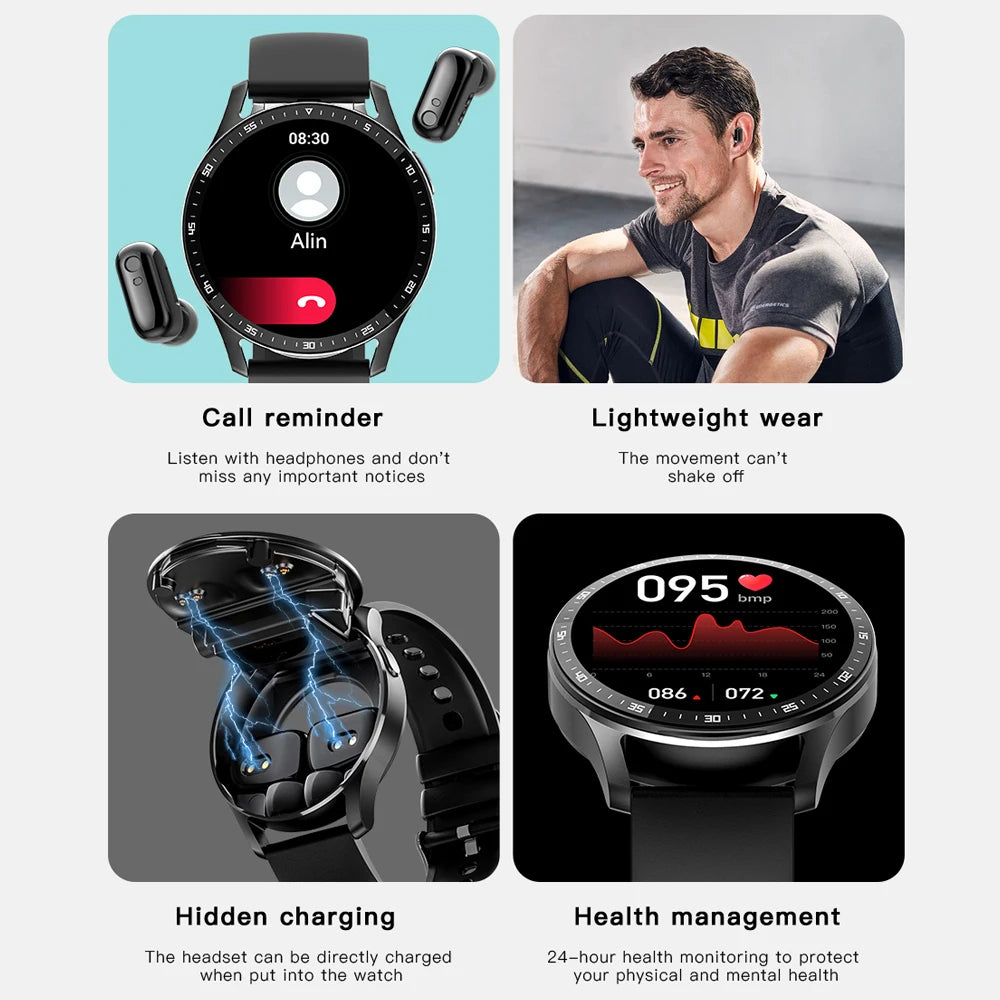 Smart Watch Two In One Wireless Bluetooth Dual Headset