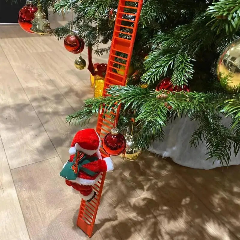 Electric Climbing Ladder Santa Claus Music Christmas Decoration