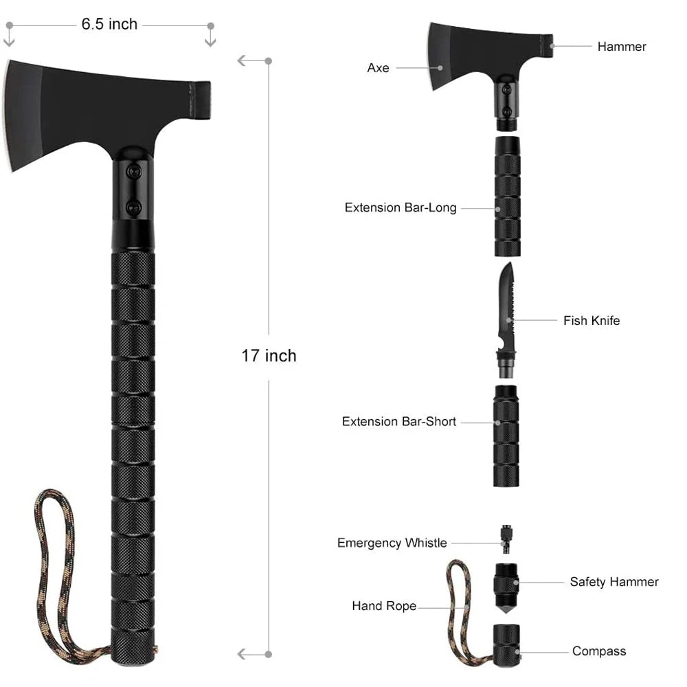 Multi-function Tactical  Survival Axe Portable Foldable Chopping Axes Multi Tool Kit