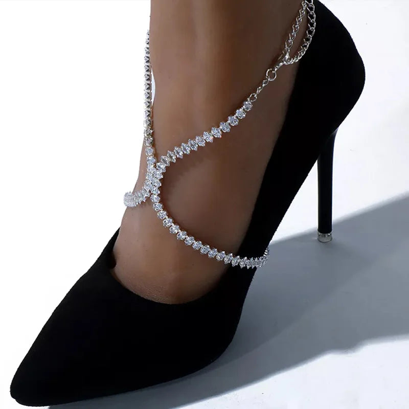 Stonefans Fashion High Heel Anklet Sandals