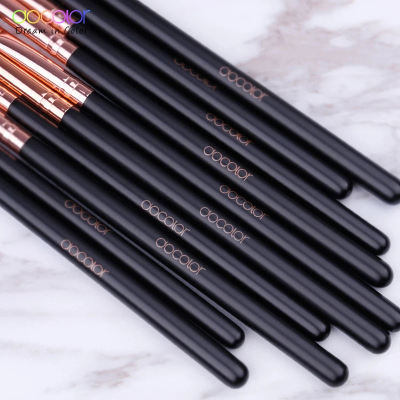 10Pcs Black Horse Hair Eyebrow Brush Set