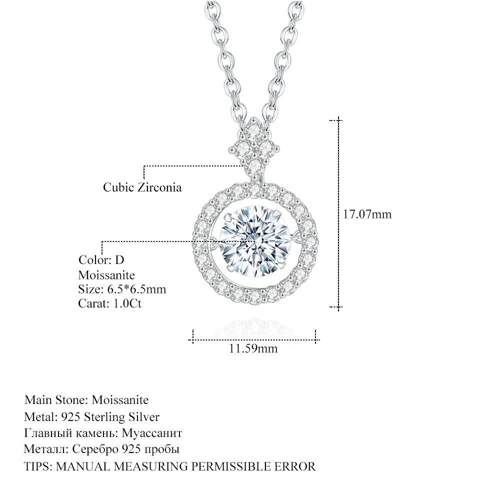 Moissanite Diamond Pendant Necklace  with Twinkle Setting