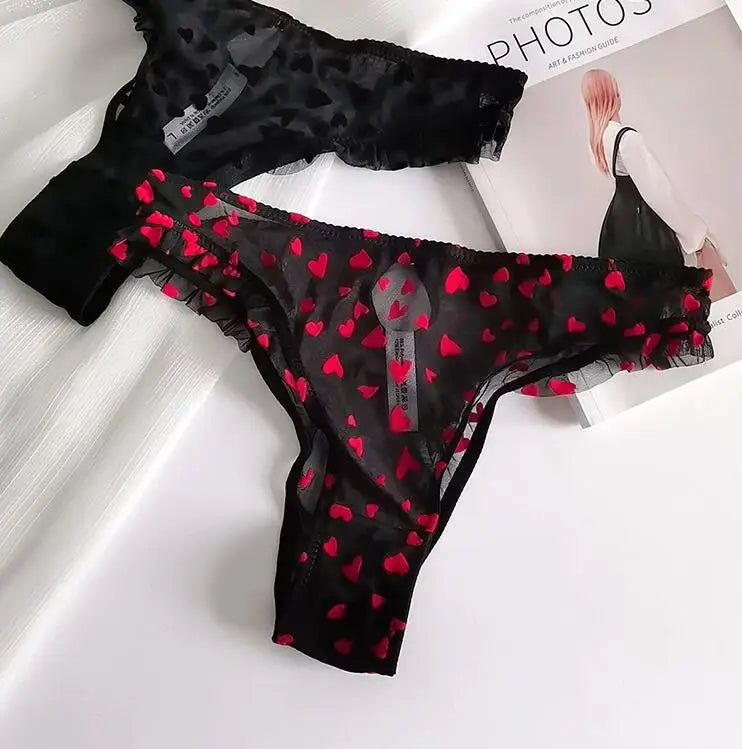 Heart Shaped See-Through Women's Lingerie