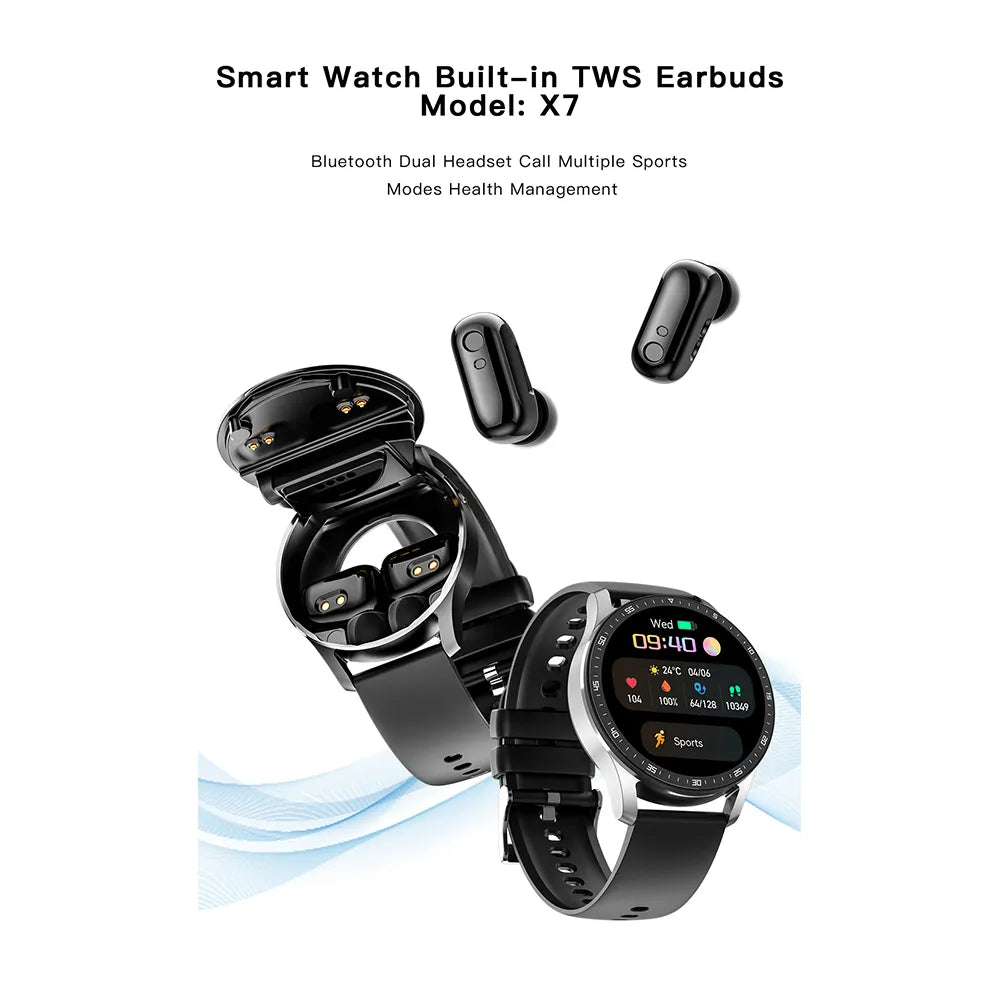 Smart Watch Two In One Wireless Bluetooth Dual Headset