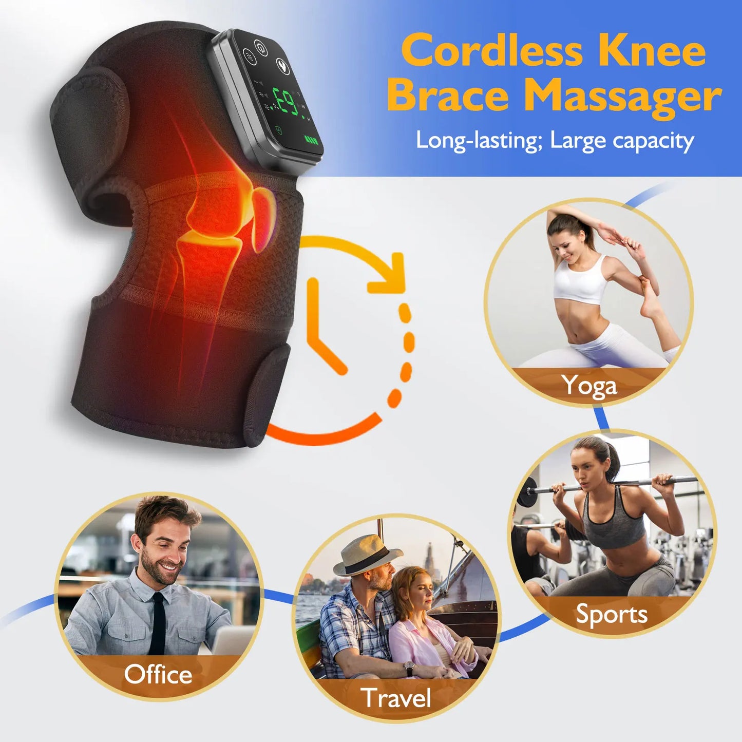 Rechargeable Hot Compress Vibration Knee Massager