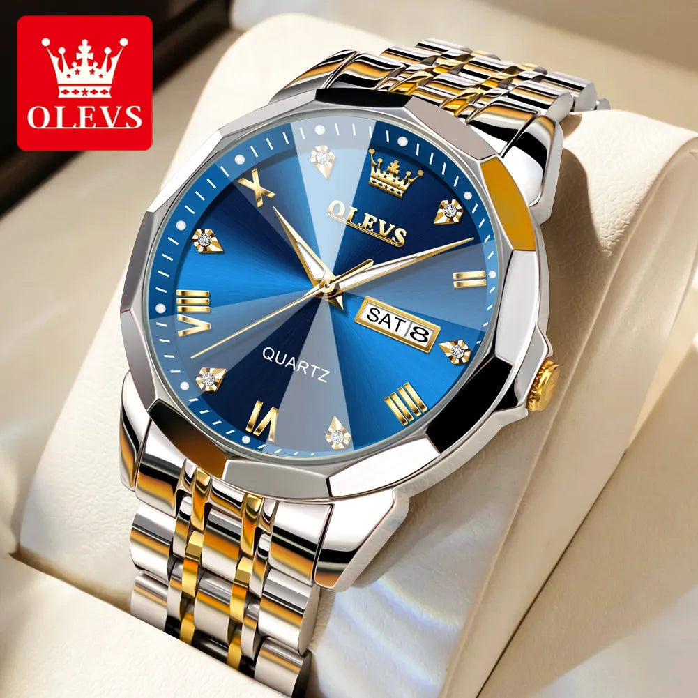 Men's Waterproof Stainless Steel Quartz Wristwatch