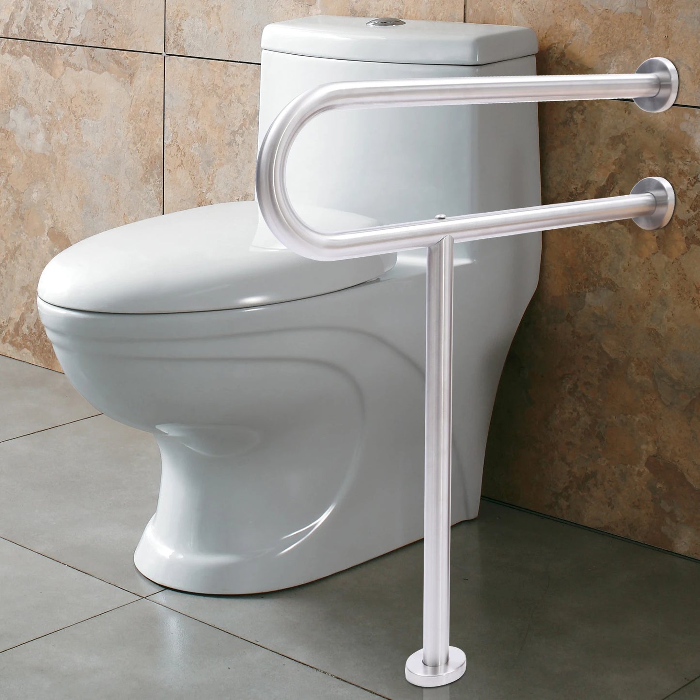 Stainless Steel Handicap Rails, Grab Bars, Toilet Support.