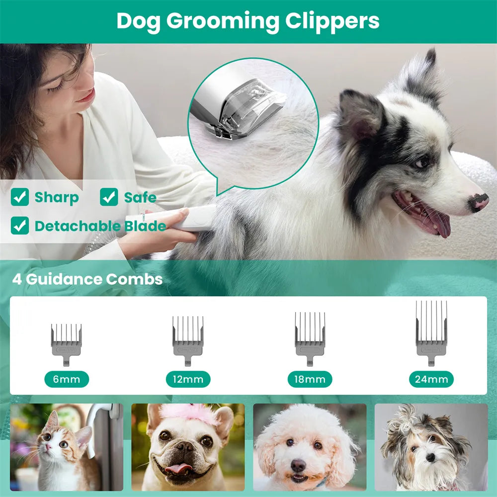 Pet Grooming Vacuum Kit w/Clipper