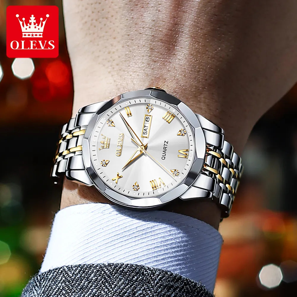 Men's Waterproof Stainless Steel Quartz Wristwatch