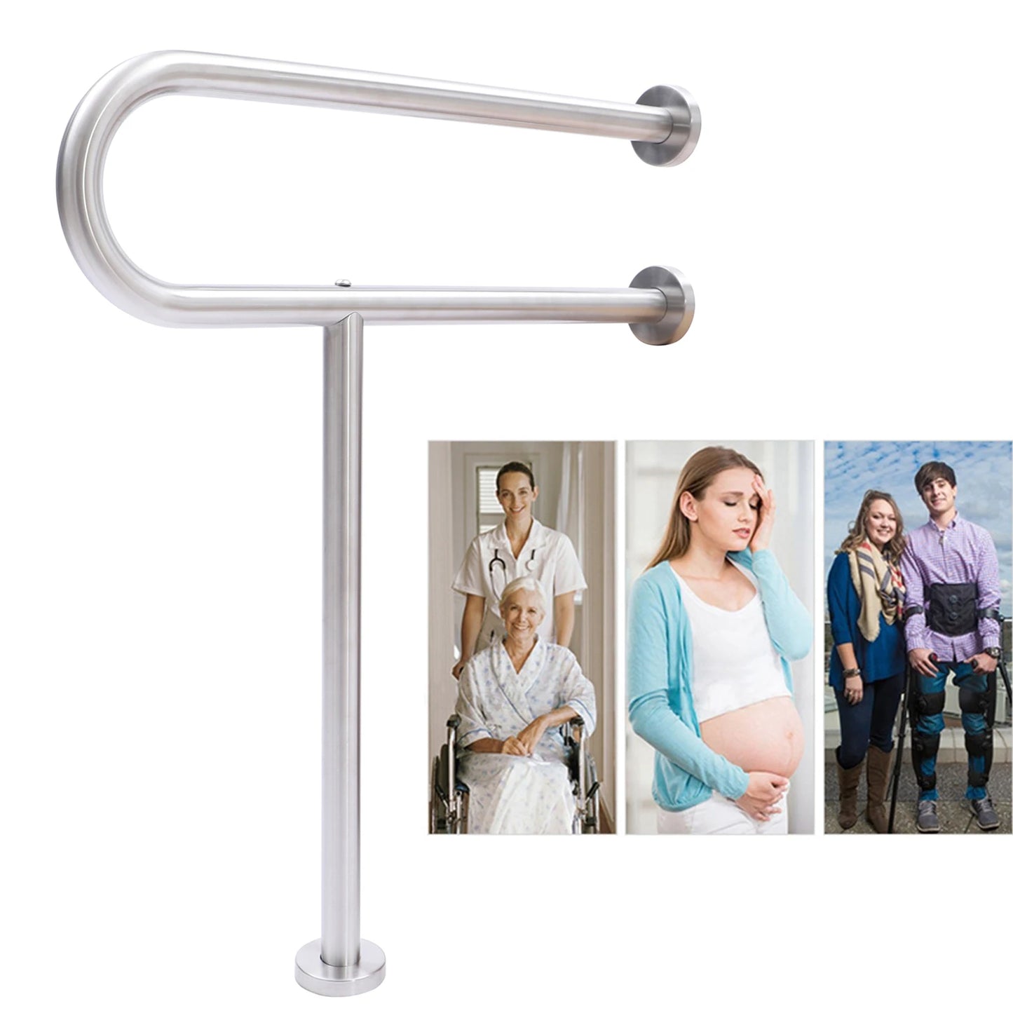 Stainless Steel Handicap Rails, Grab Bars, Toilet Support.