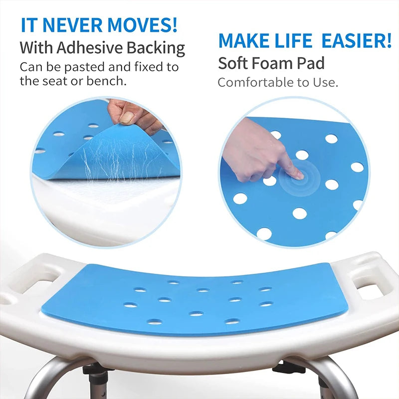 Portable Anti Slip Bathroom Stool Cushion, Mat For Elderly / Disabled